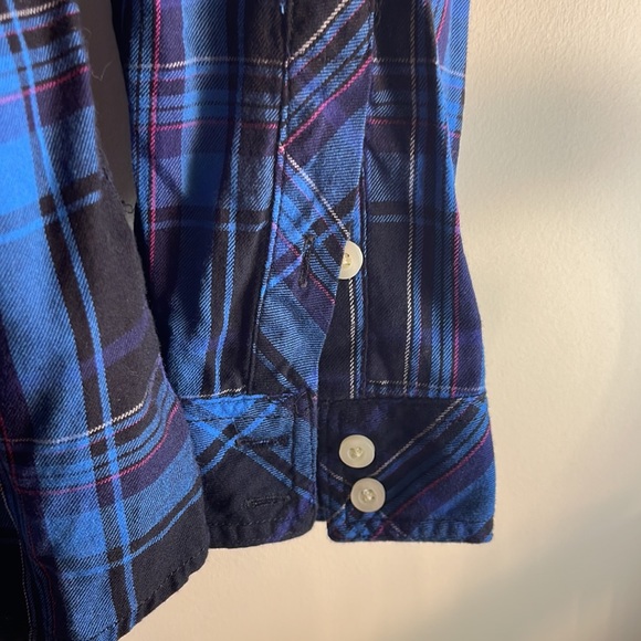 Torrid Blue Plaid Button Down - Picture 6 of 8